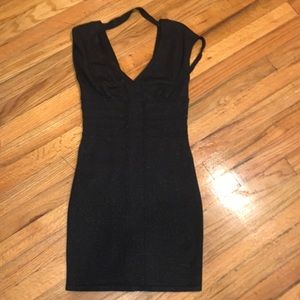 Black Form Fitting Dress 2b Bebe (Shimmery)